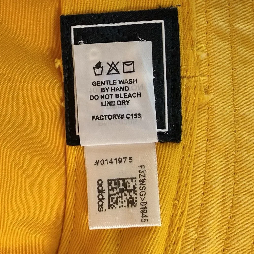 ADIDAS Bucket Hat Unisex Sz O/S Mustard Yellow Black Logo Summer Beach - READ